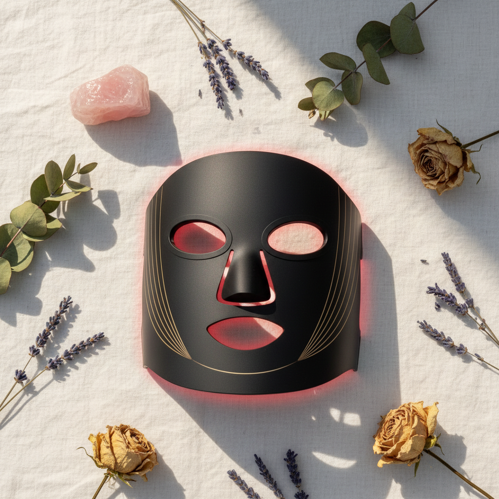 LED Mask Flat Lay